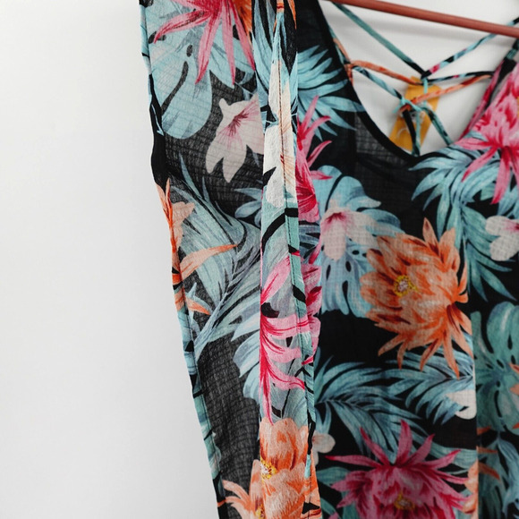 Kona Sol Dress Cover-Up Women Small Tropical Floral Print Tunic - Picture 6 of 12